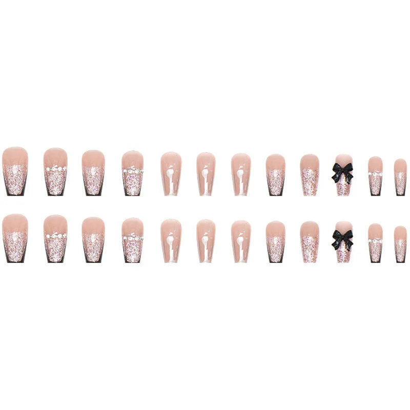 Glossy Noir French Press-On Nails