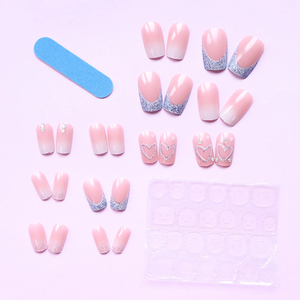 Sweet Pink French Press-On Nails