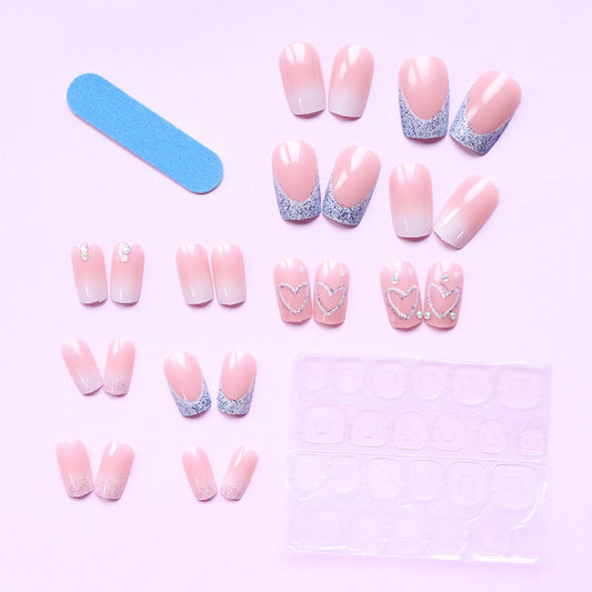 Sweet Pink French Press-On Nails