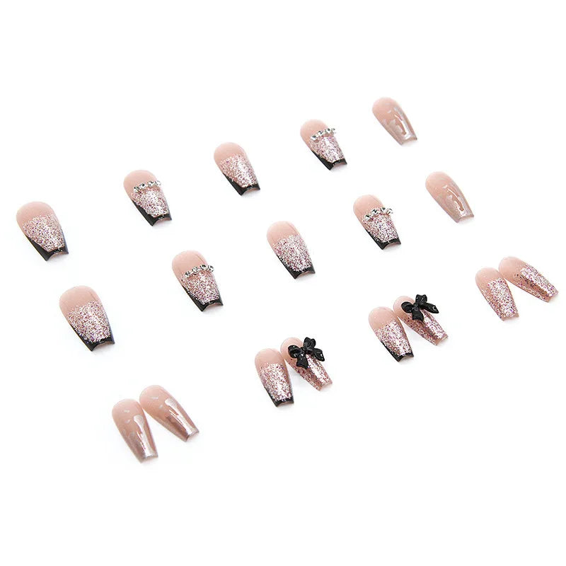 Glossy Noir French Press-On Nails